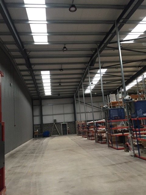 New lighting in warehouse