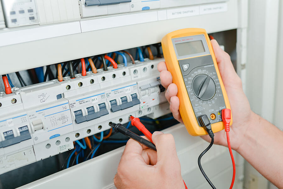 electrical inspection being carried out on switches